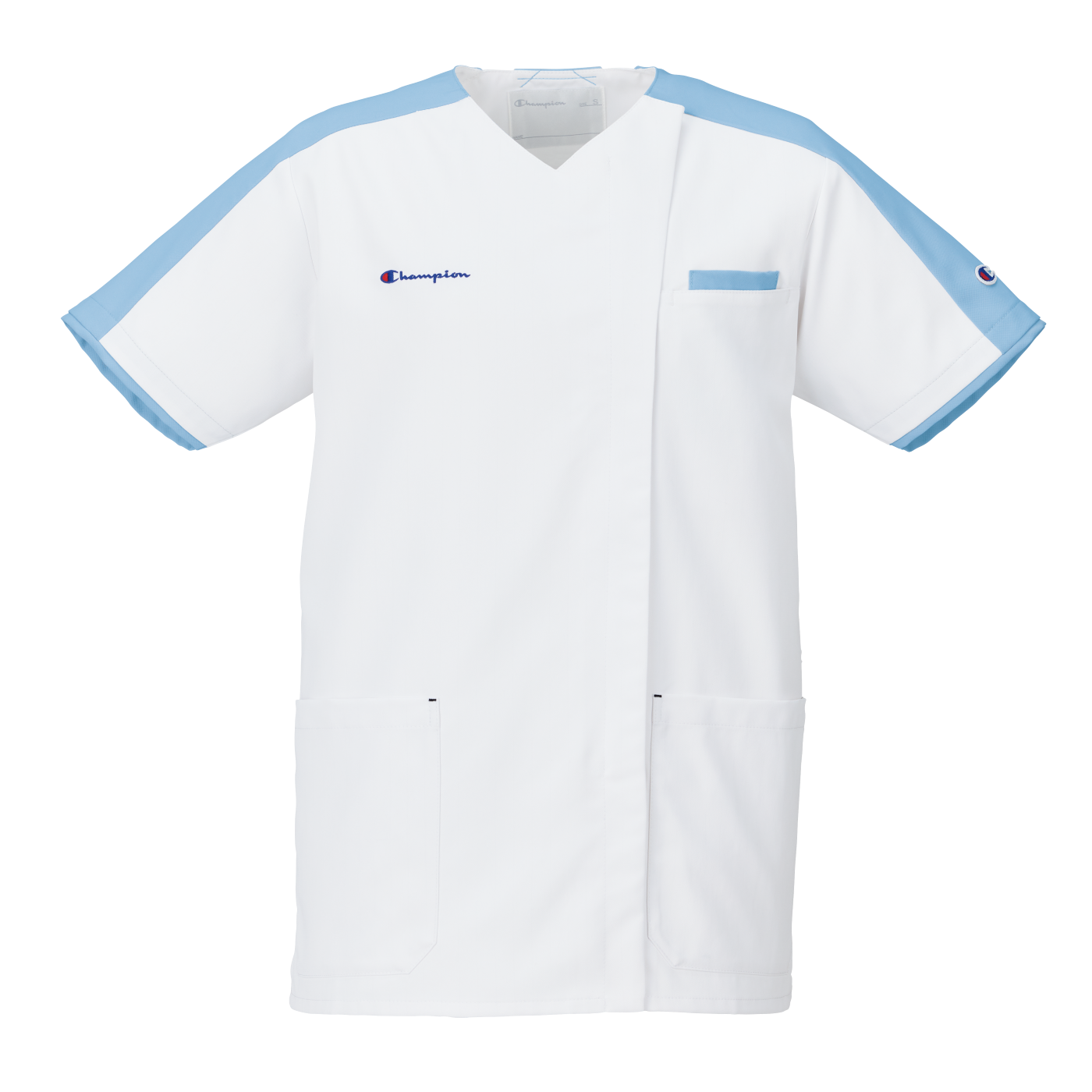 Champion 男女兼用ファスナースクラブ[ホワイト×カロライナブルー]