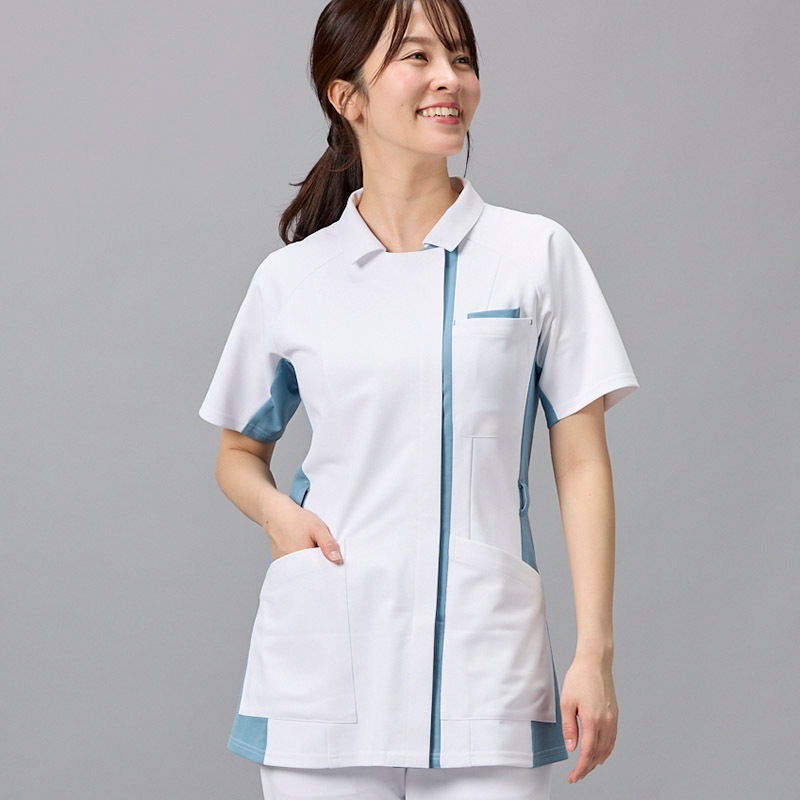 &Color レディスジャケット[ホワイト×ミスティブルー]