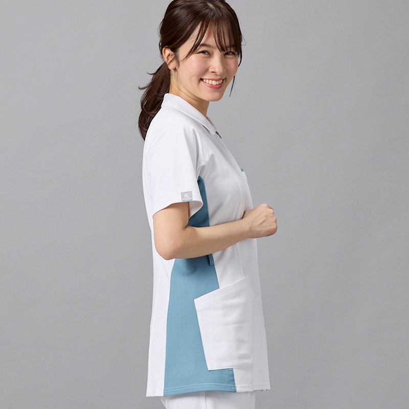 &Color レディスジャケット[ホワイト×ミスティブルー]