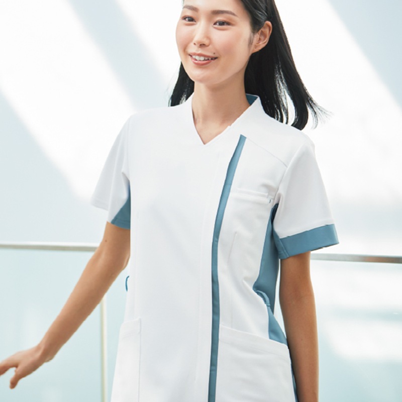 &Color 男女兼用ファスナースクラブ[ホワイト×ミスティブルー]