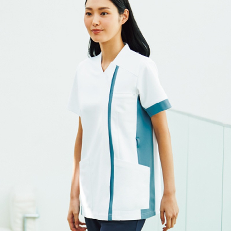 &Color 男女兼用ファスナースクラブ[ホワイト×ミスティブルー]