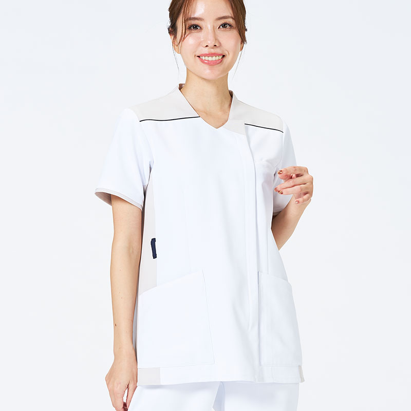 ウェルビースクラブ 男女兼用ファスナースクラブ[ホワイト×ジェントルベージュ]