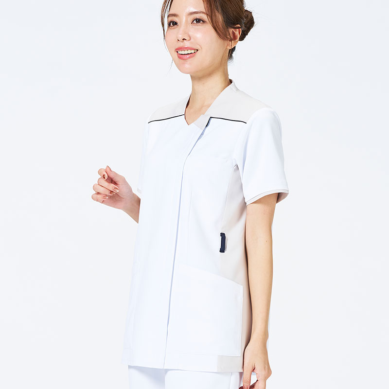 ウェルビースクラブ 男女兼用ファスナースクラブ[ホワイト×ジェントルベージュ]