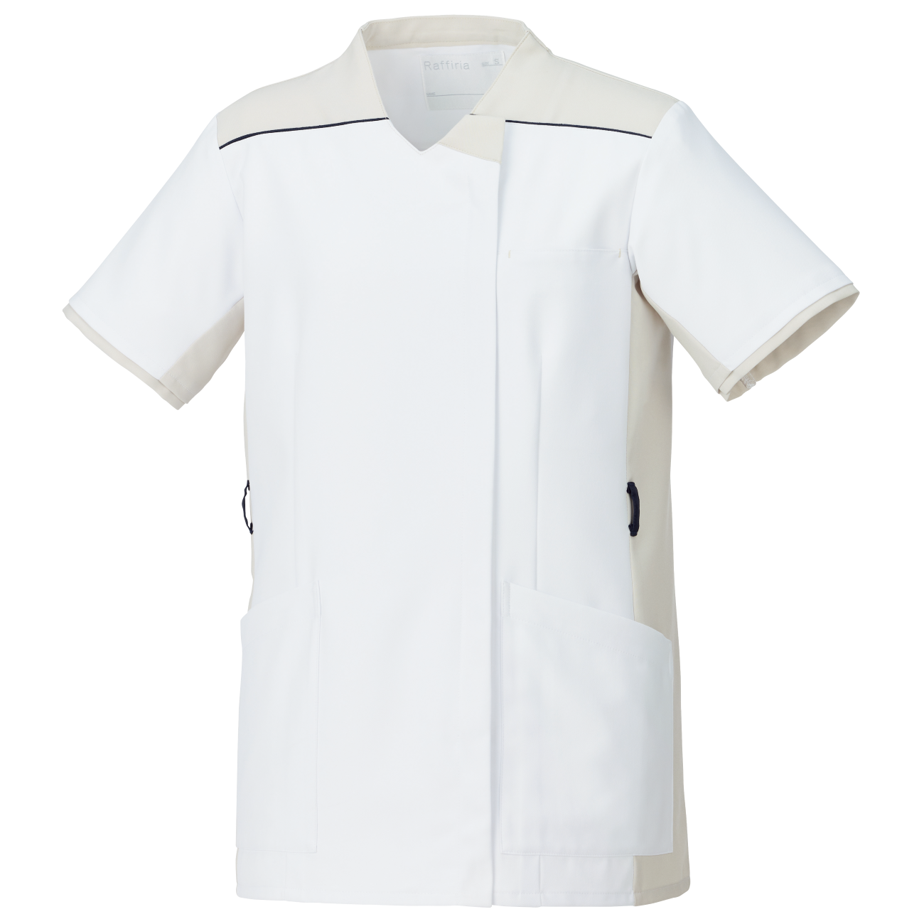 男女兼用ファスナースクラブ[ホワイト×ジェントルベージュ]