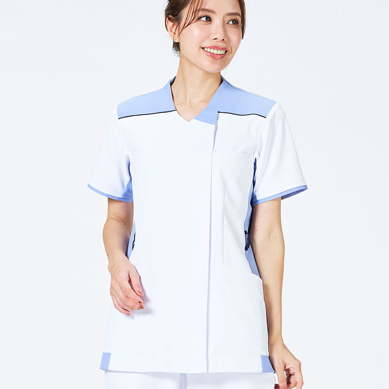 ウェルビースクラブ 男女兼用ファスナースクラブ[ホワイト×クリアスカイブルー]