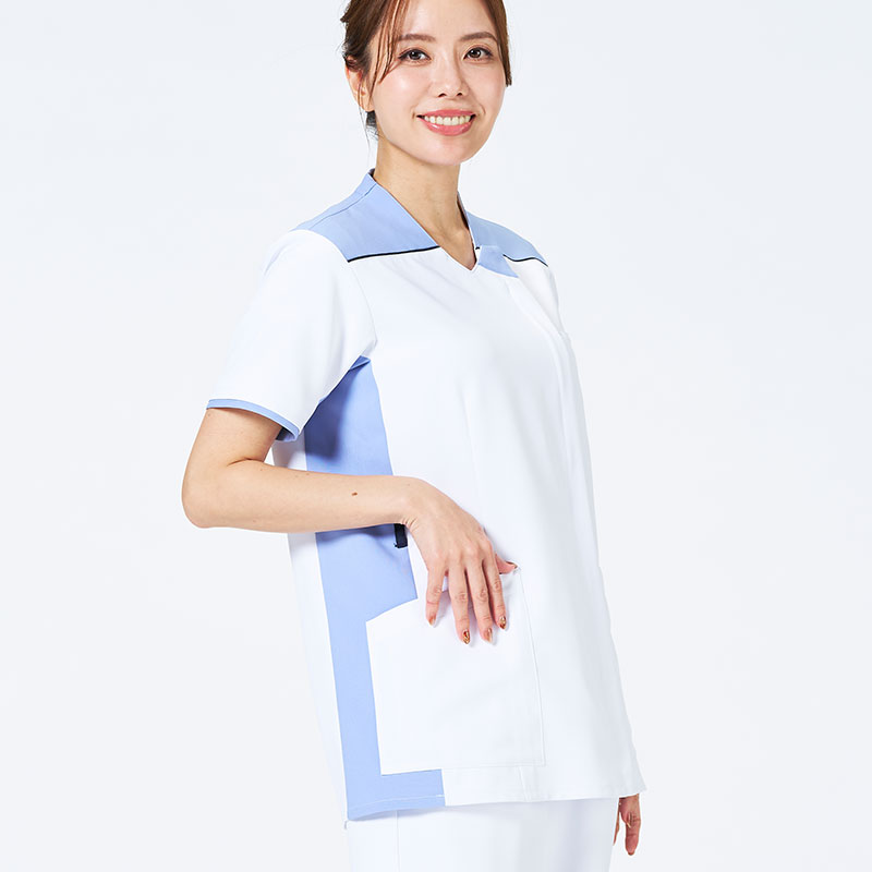 ウェルビースクラブ 男女兼用ファスナースクラブ[ホワイト×クリアスカイブルー]