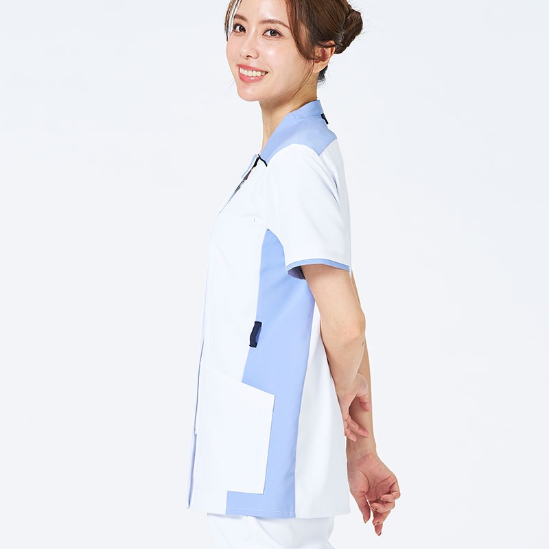 ウェルビースクラブ 男女兼用ファスナースクラブ[ホワイト×クリアスカイブルー]