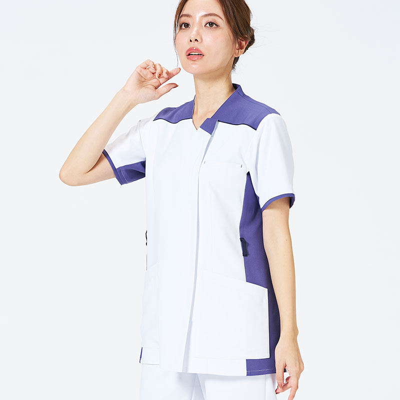 ウェルビースクラブ 男女兼用ファスナースクラブ[ホワイト×モーニングミストブルー]