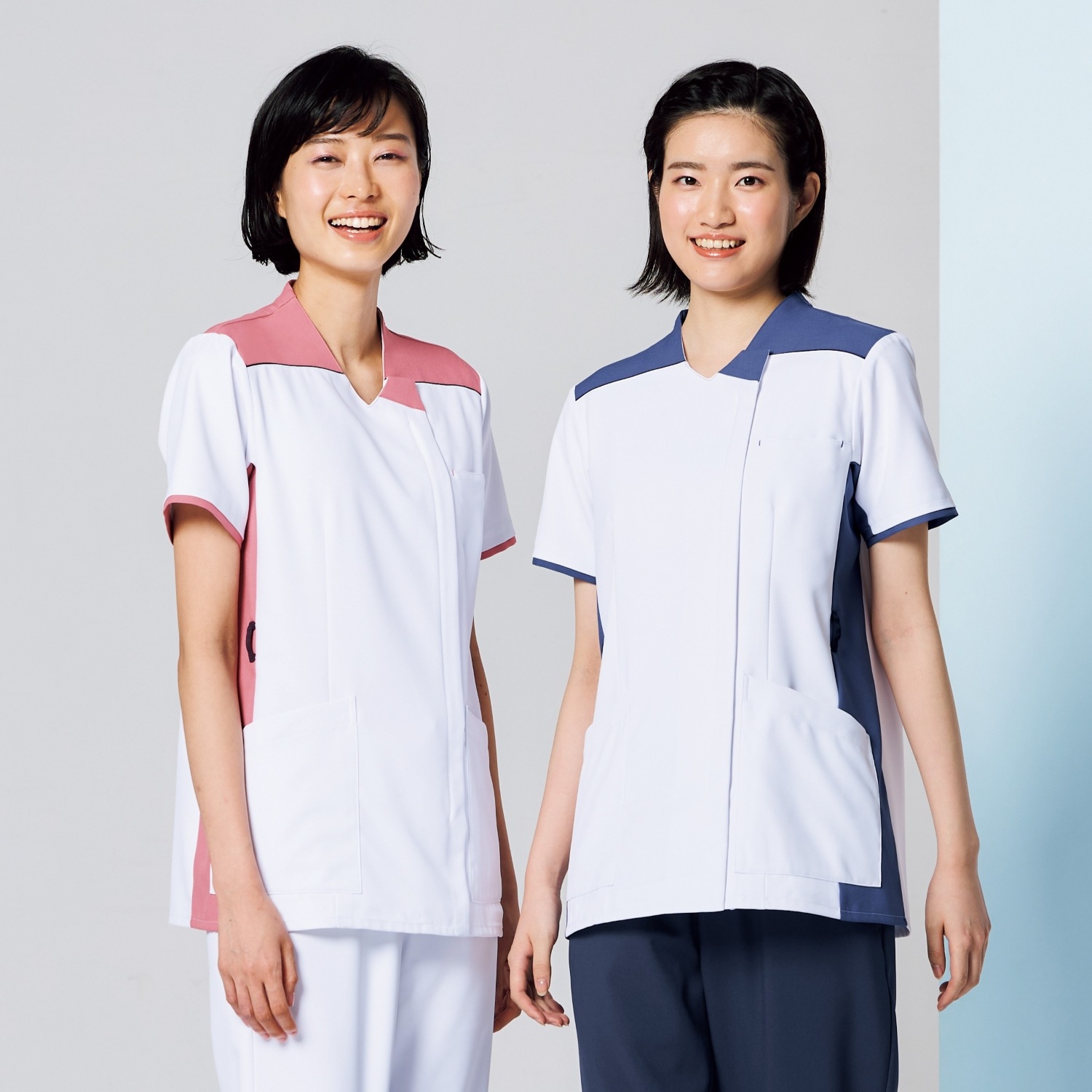 ウェルビースクラブ 男女兼用ファスナースクラブ[ホワイト×モーニングミストブルー]