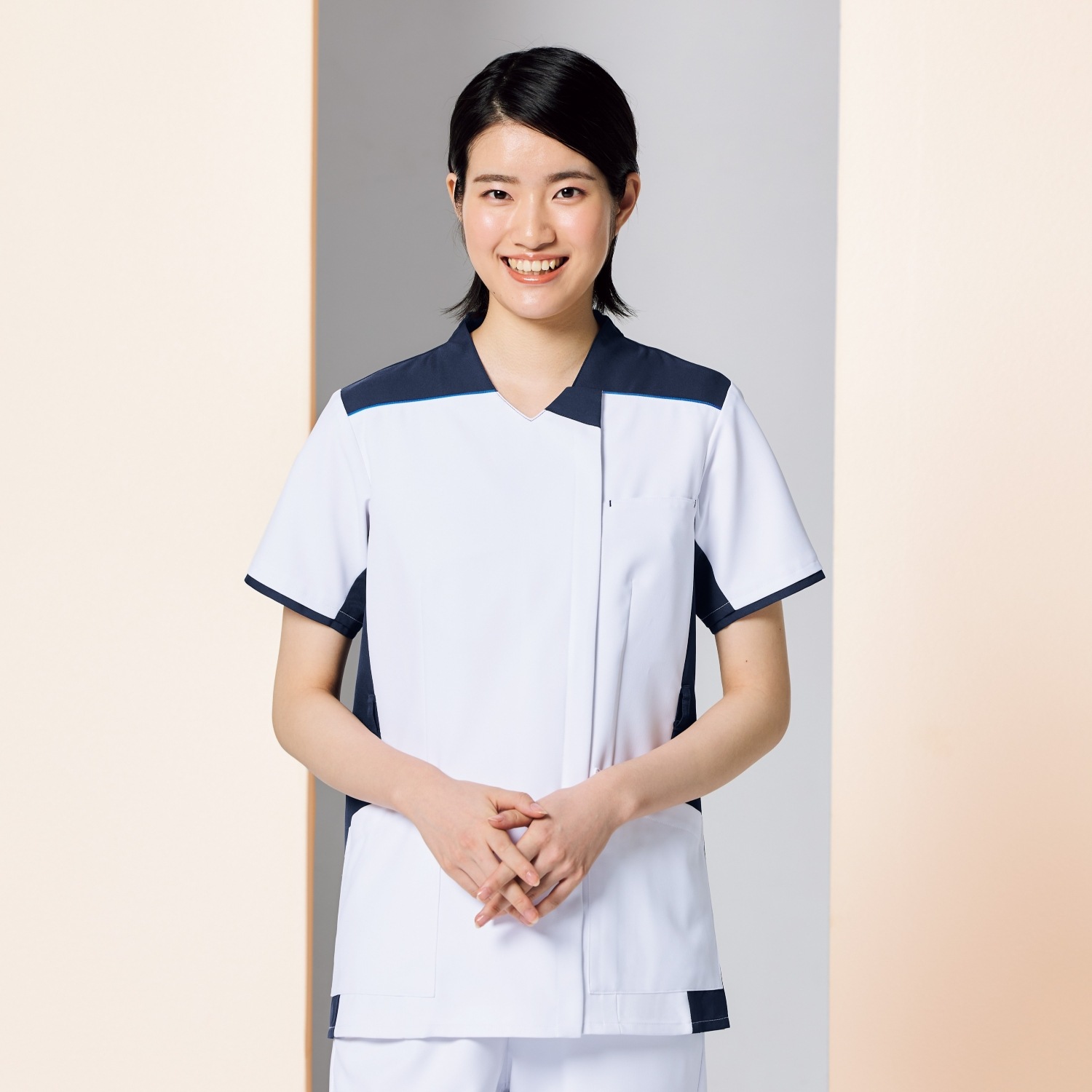 ウェルビースクラブ 男女兼用ファスナースクラブ[ホワイト×ダークネイビー]