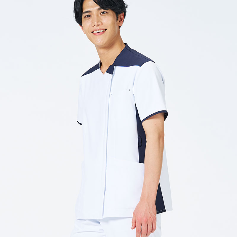 ウェルビースクラブ 男女兼用ファスナースクラブ[ホワイト×ダークネイビー]