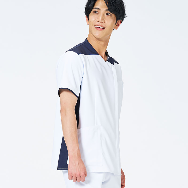 ウェルビースクラブ 男女兼用ファスナースクラブ[ホワイト×ダークネイビー]