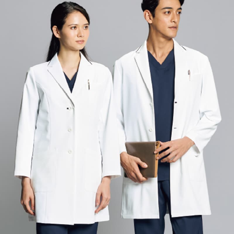 メンズショートコート[ホワイト×ダークネイビー]