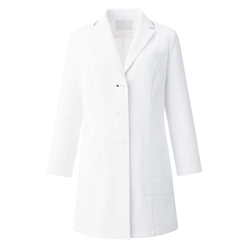 レディスショートコート[ホワイト×ダークネイビー]