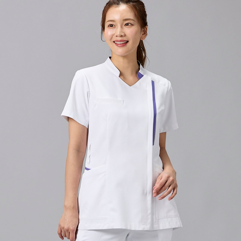 Botanical Garden レディスファスナースクラブ[ホワイト×アネモネブルー]