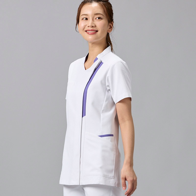 Botanical Garden レディスファスナースクラブ[ホワイト×アネモネブルー]