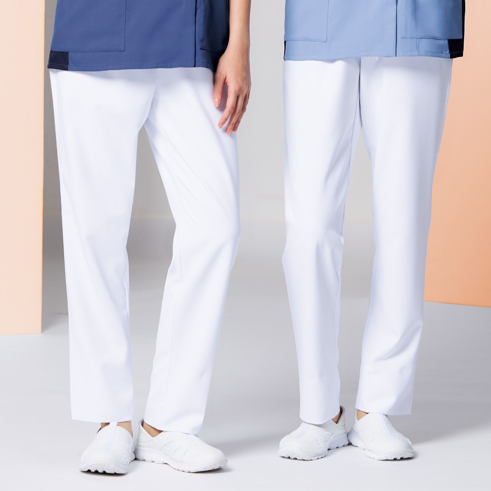 ウェルビースクラブ 男女兼用テーパードパンツ[ホワイト]