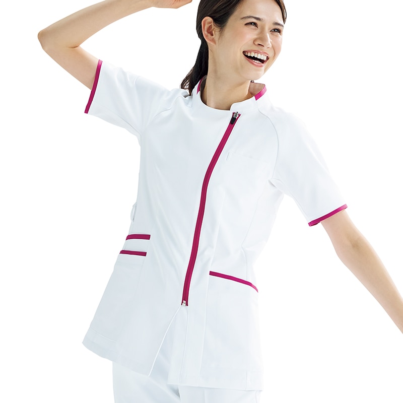 レディスファスナースクラブ[ホワイト×ローズ]