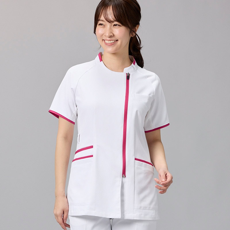 レディスファスナースクラブ[ホワイト×ローズ]