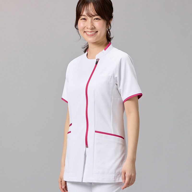 レディスファスナースクラブ[ホワイト×ローズ]