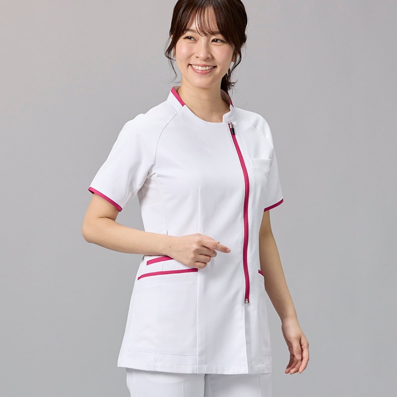 レディスファスナースクラブ[ホワイト×ローズ]