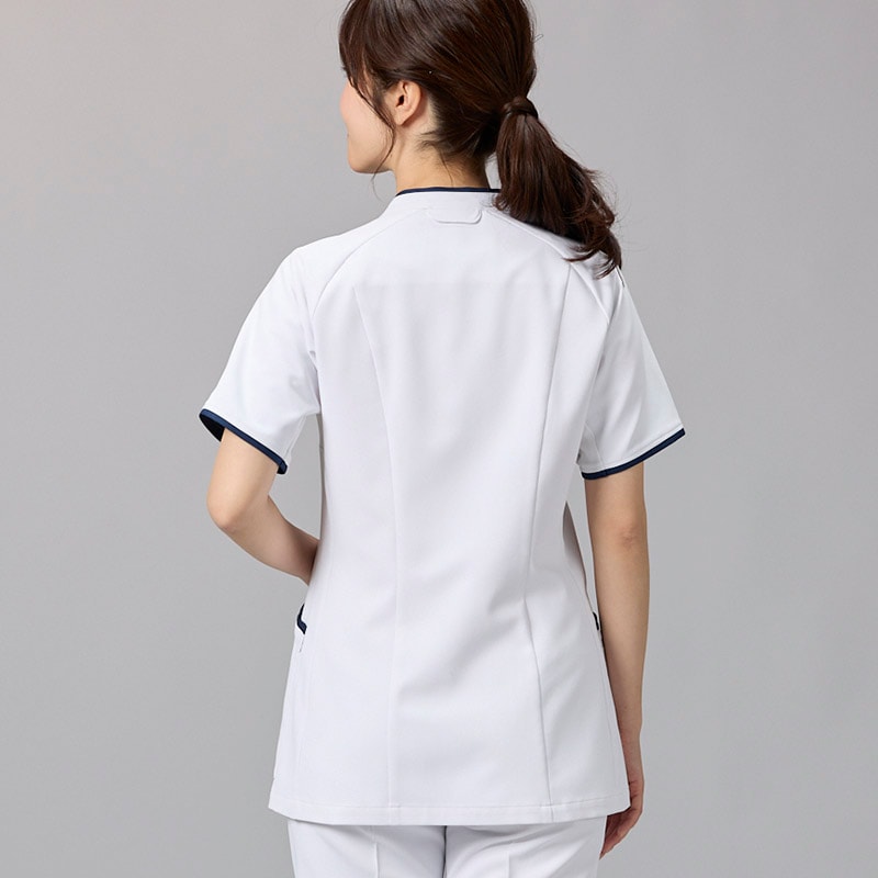 Ath-Medical レディスファスナースクラブ[ホワイト×ネイビー]