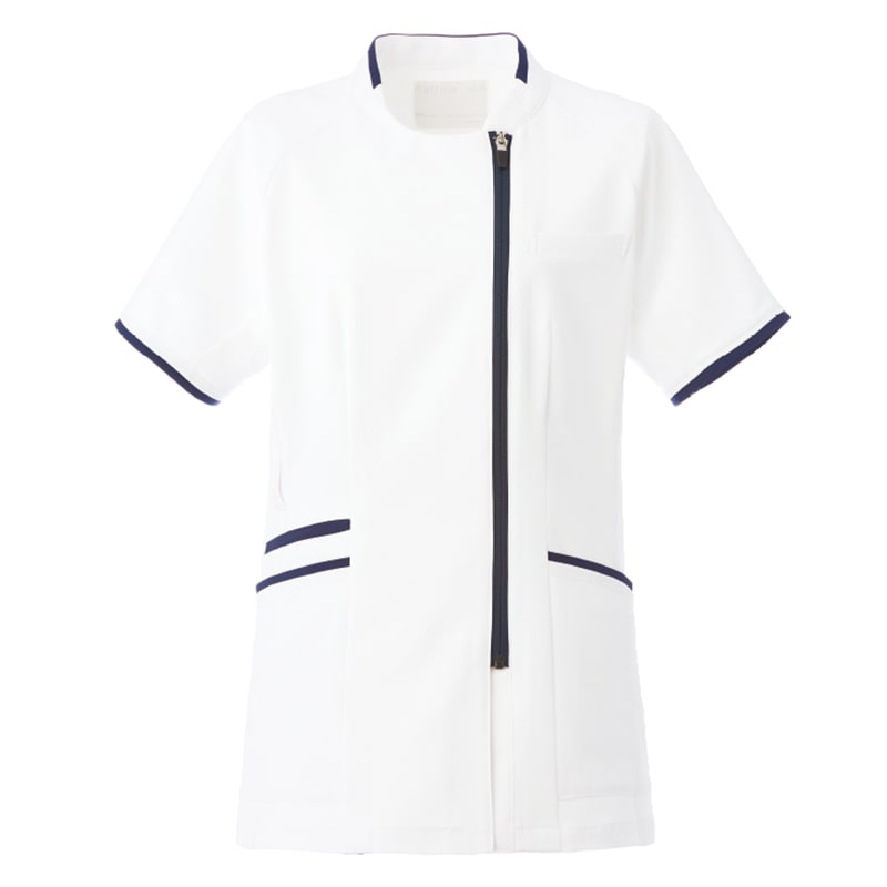Ath-Medical レディスファスナースクラブ[ホワイト×ネイビー]