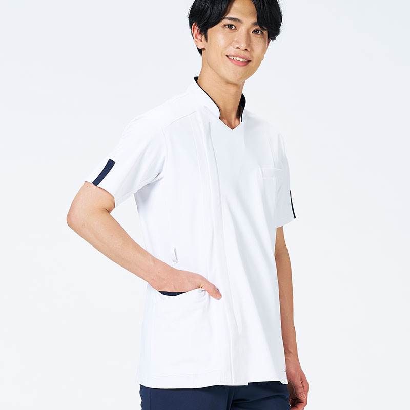 Botanical Garden メンズファスナースクラブ[ホワイト×ダークネイビー]