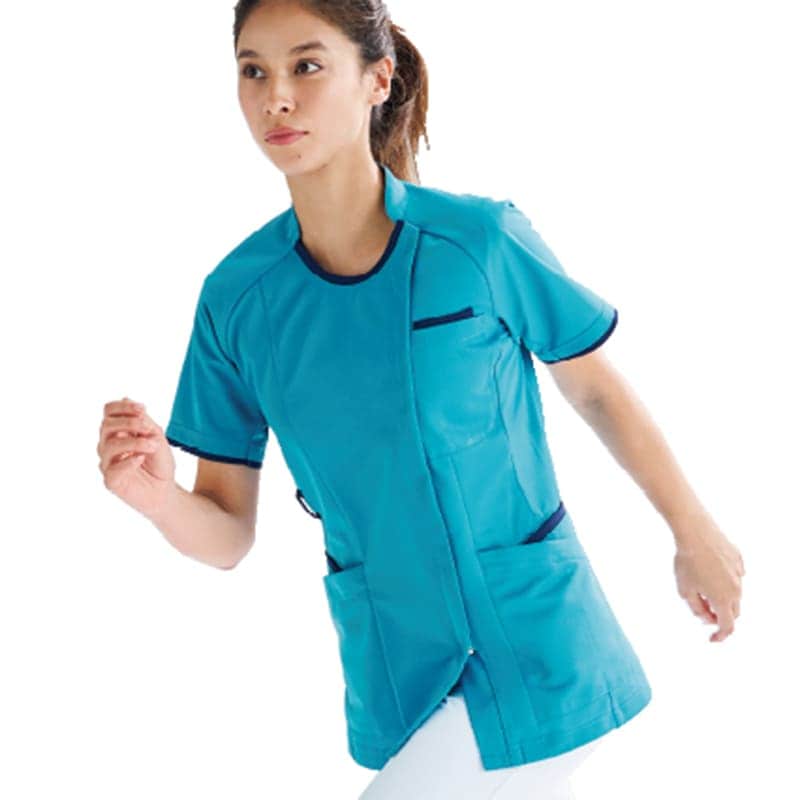 Ath-Medical レディスファスナースクラブ[ターコイズ×ネイビー]