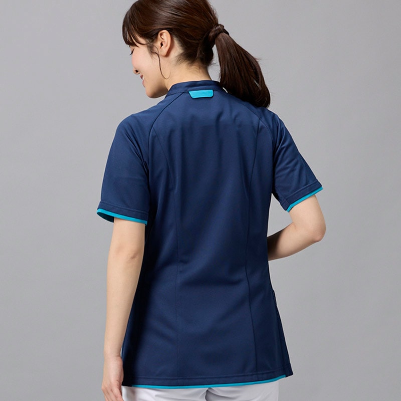 Ath-Medical レディスファスナースクラブ[ネイビー×ターコイズ]