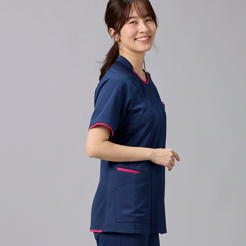 レディスファスナースクラブ[ネイビー×ローズ]