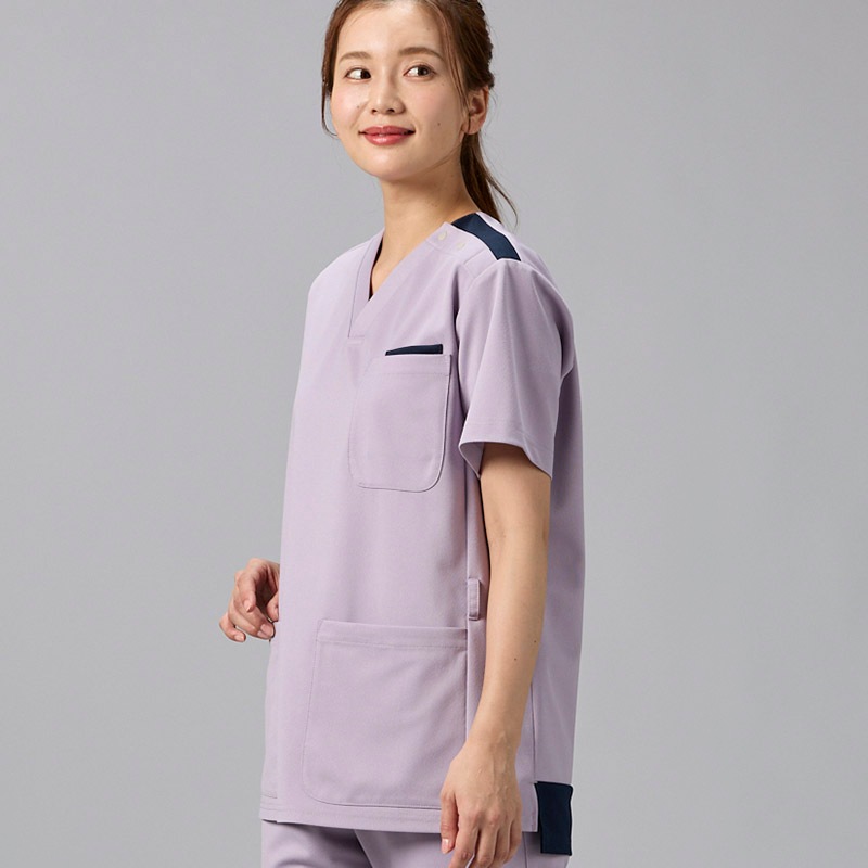 Colorfast 男女兼用プルオーバースクラブ[パープル×ダークネイビー]