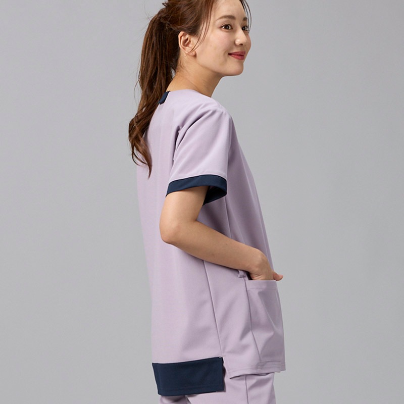 Colorfast 男女兼用プルオーバースクラブ[パープル×ダークネイビー]