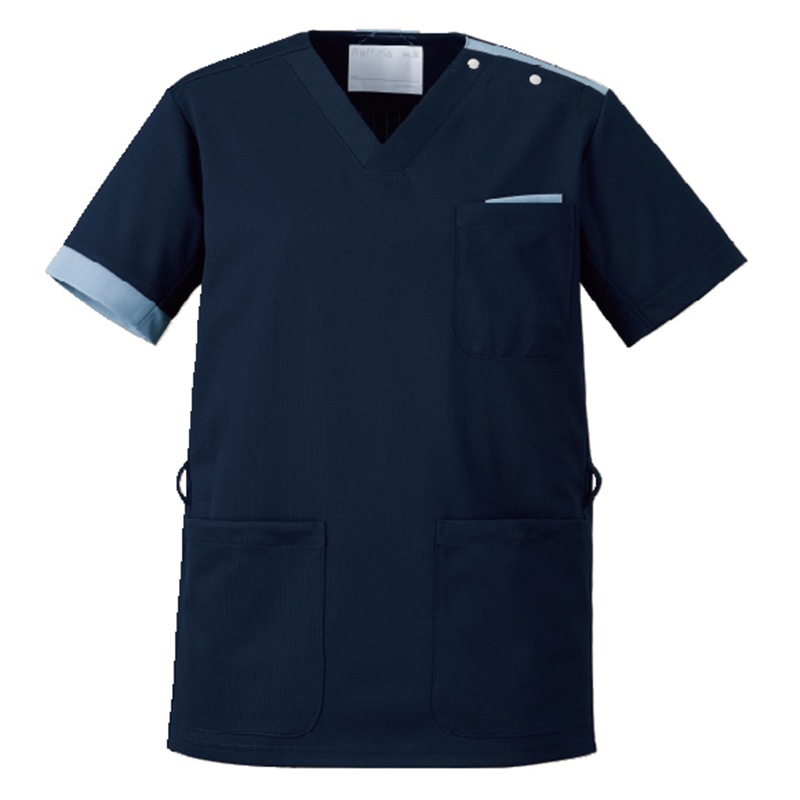 Colorfast 男女兼用プルオーバースクラブ[ダークネイビー×サックスブルー]