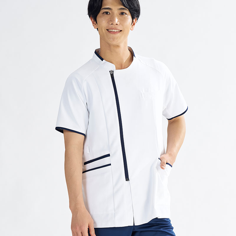 Ath-Medical メンズファスナースクラブ[ホワイト×ネイビー]