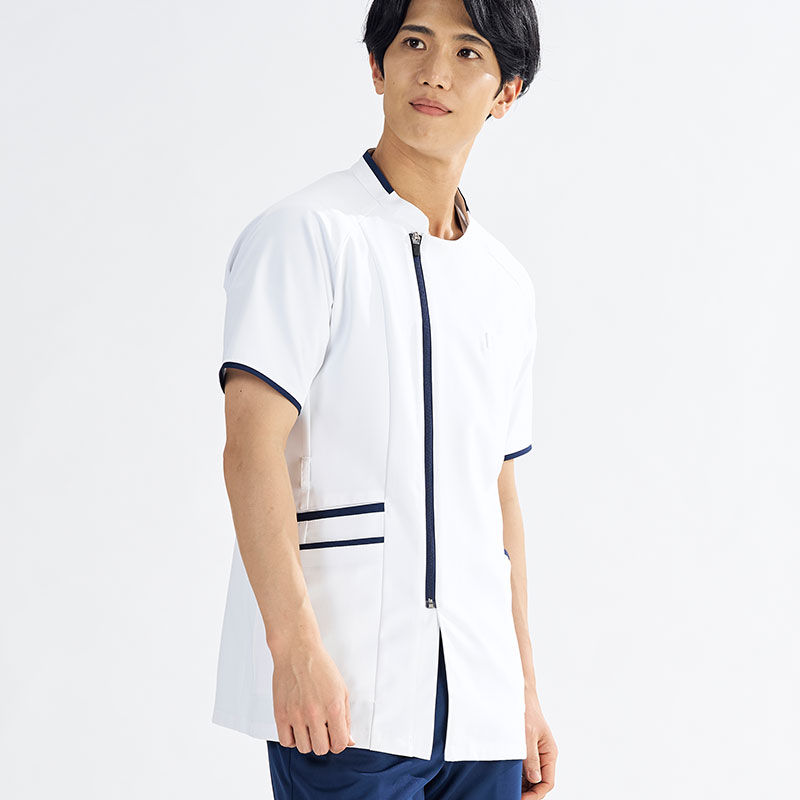 Ath-Medical メンズファスナースクラブ[ホワイト×ネイビー]