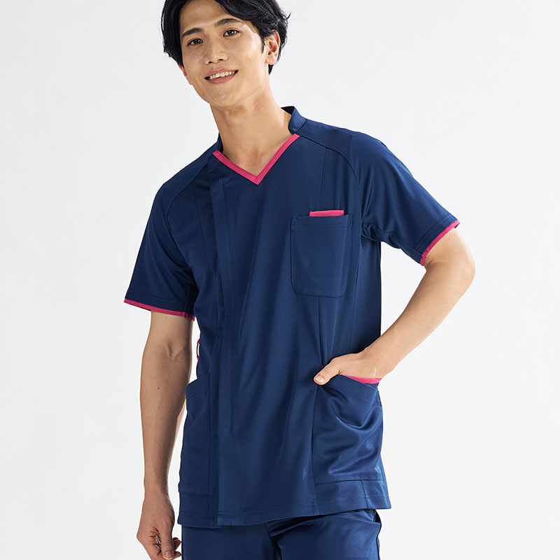 Ath-Medical メンズファスナースクラブ[ネイビー×ローズ]