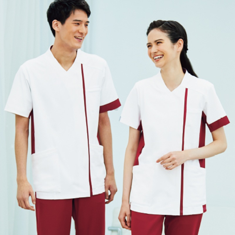 &Color 男女兼用ファスナースクラブ[ホワイト×ディープレッド]