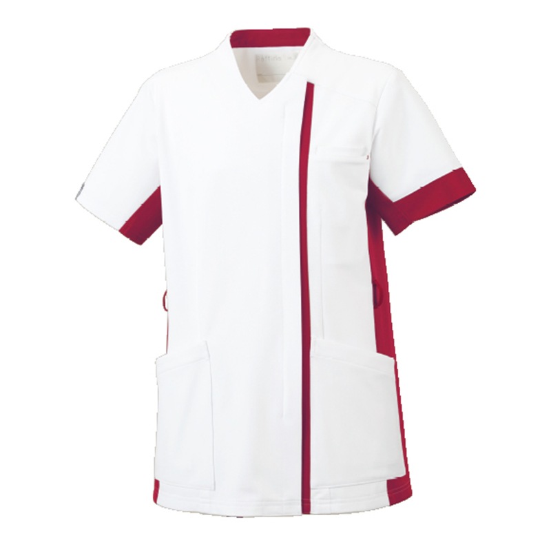 &Color 男女兼用ファスナースクラブ[ホワイト×ディープレッド]