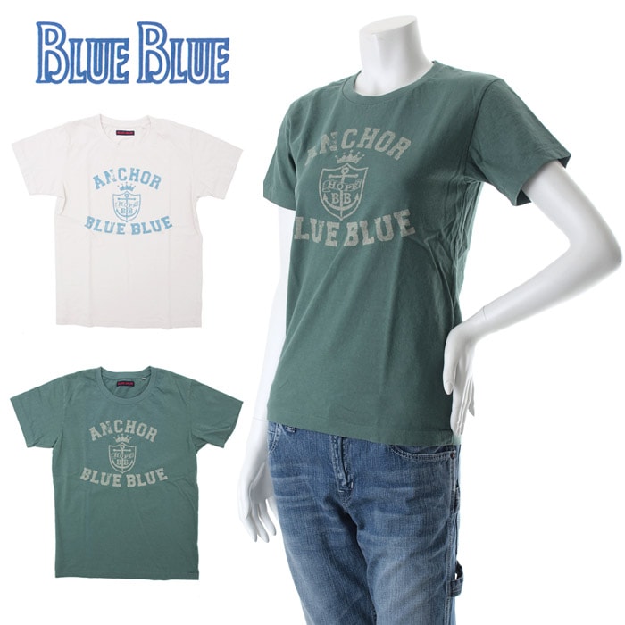 【70%OFFセール】ブルーブルー BLUEBLUE アンカーエンブレムブルーブルー レディースTシャツ 700026418