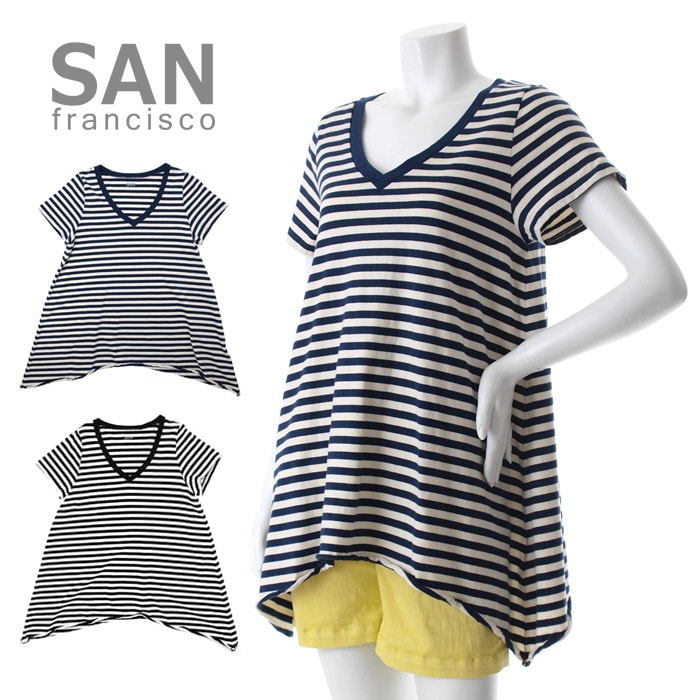 【70%OFFセール】サフランシスコ San Francisco Vネックチュニック 700026291