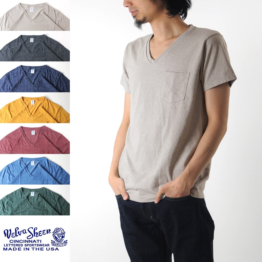 Velva Sheen ベルバシーン Tシャツ 1パック モックツイスト Vネック 1PAC S/S MOCK TWIST V NECK TEE 161276 Tシャツ 半袖 ベルバシン 無地TEE