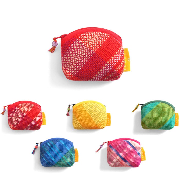 【5%OFFセール】Hiyuca(ヒユカ)×織音 さをり織り コインケース財布 小銭入れ 復興デパートメント[M便 1/3] レディース メンズ