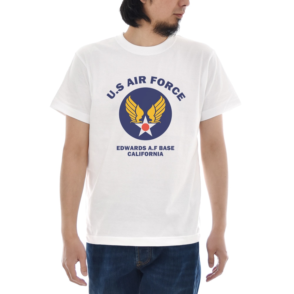 ジャスト Tシャツ U.S AIR FORCE BASE 半袖Tシャツ メンズ US エアーフォース カリフォルニア 基地 ベース 大きいサイズ 白 S M L XL XXL XXXL 3L 4L