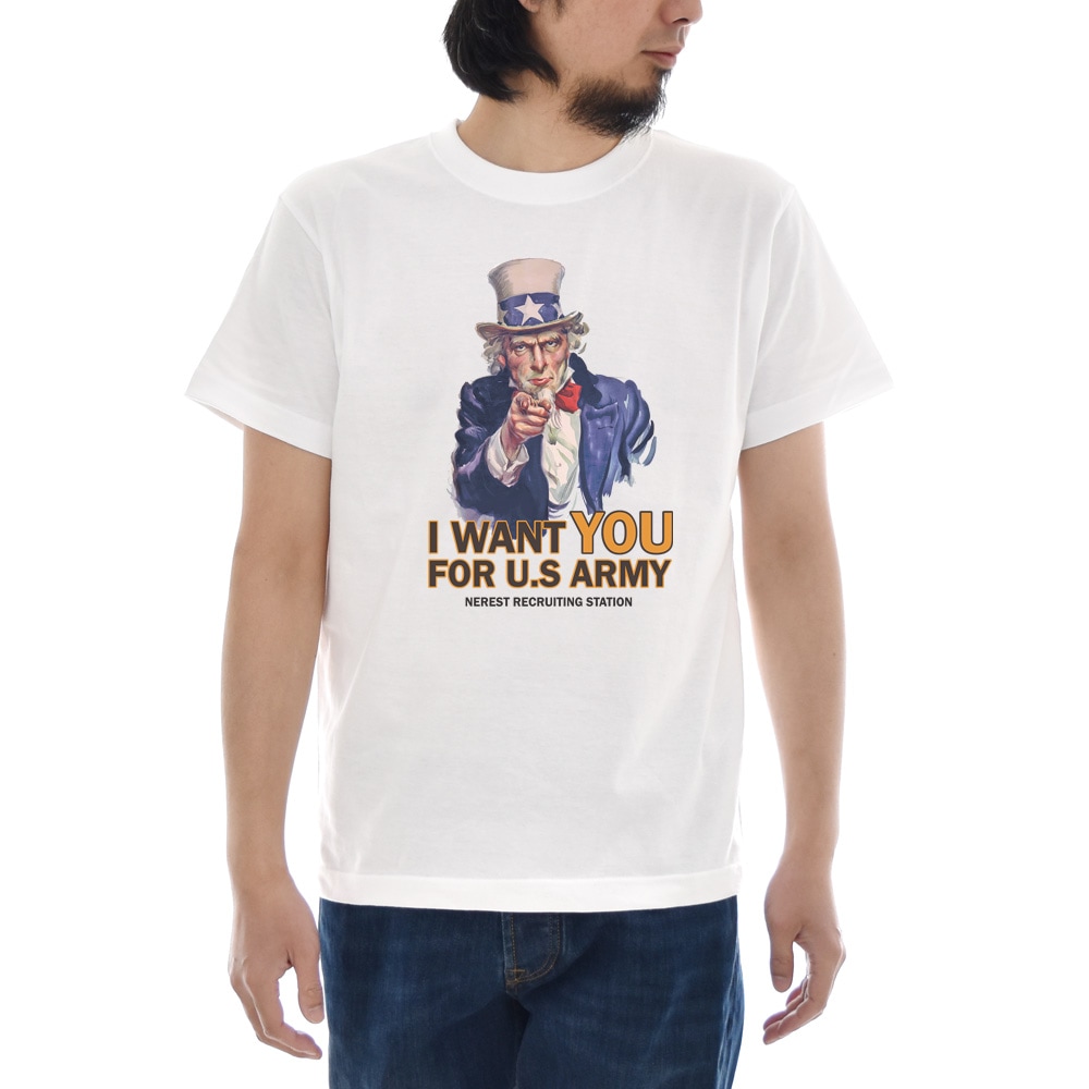 ジャスト Tシャツ アンクル サム 半袖Tシャツ メンズ レディース 第一次世界大戦 アメリカ USA ティーシャツ 大きいサイズ ホワイト 白 S M L XL XXL XXXL 3L 4L