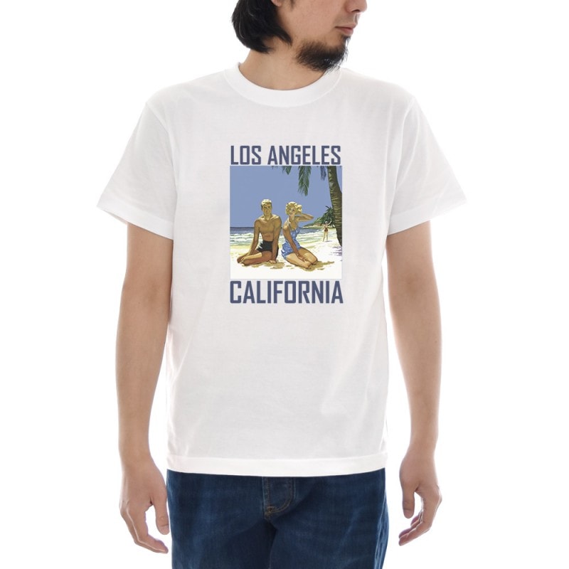 【5%OFFセール】ジャスト Tシャツ Los Angeles Sightseeing 半袖Tシャツ メンズ おしゃれ 大きいサイズ ロサンゼルス アメカジ アメリカ 柄 白 S M L XL XXL XXXL 3L 4L