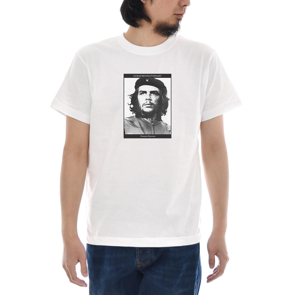 ジャスト Tシャツ CHE GUEVARA フォト 半袖Tシャツ メンズ おしゃれ 大きいサイズ チェ ゲバラ エルネスト ERNESTO 革命家 写真 プリント 白 S M L XL 3L 4L