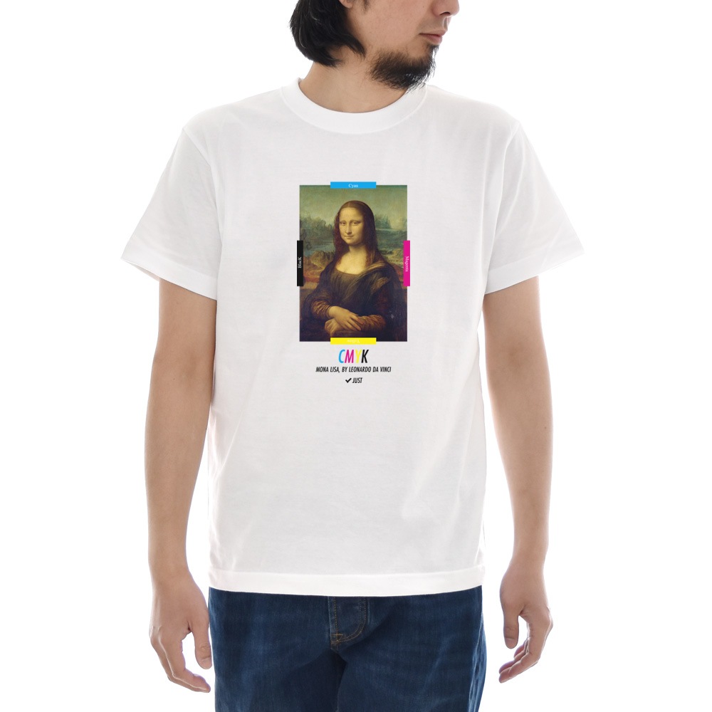 ジャスト Tシャツ MONA LISA CMYK 半袖Tシャツ メンズ レディース 大きいサイズ モナ・リザ モナリザ ダ・ヴィンチ 白 S M L XL XXL XXXL 3L 4L Just T-shirt