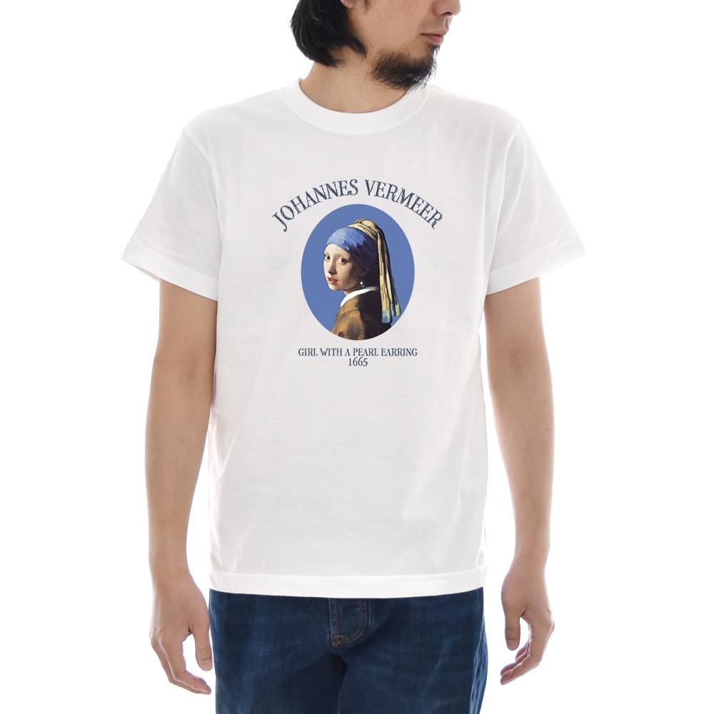 【5%OFFセール】ジャスト Tシャツ 真珠の耳飾りの少女 サークル 半袖Tシャツ メンズ レディース 大きいサイズ ヨハネス・フェルメール 絵画 アート S M L XL XXL XXXL 3L 4