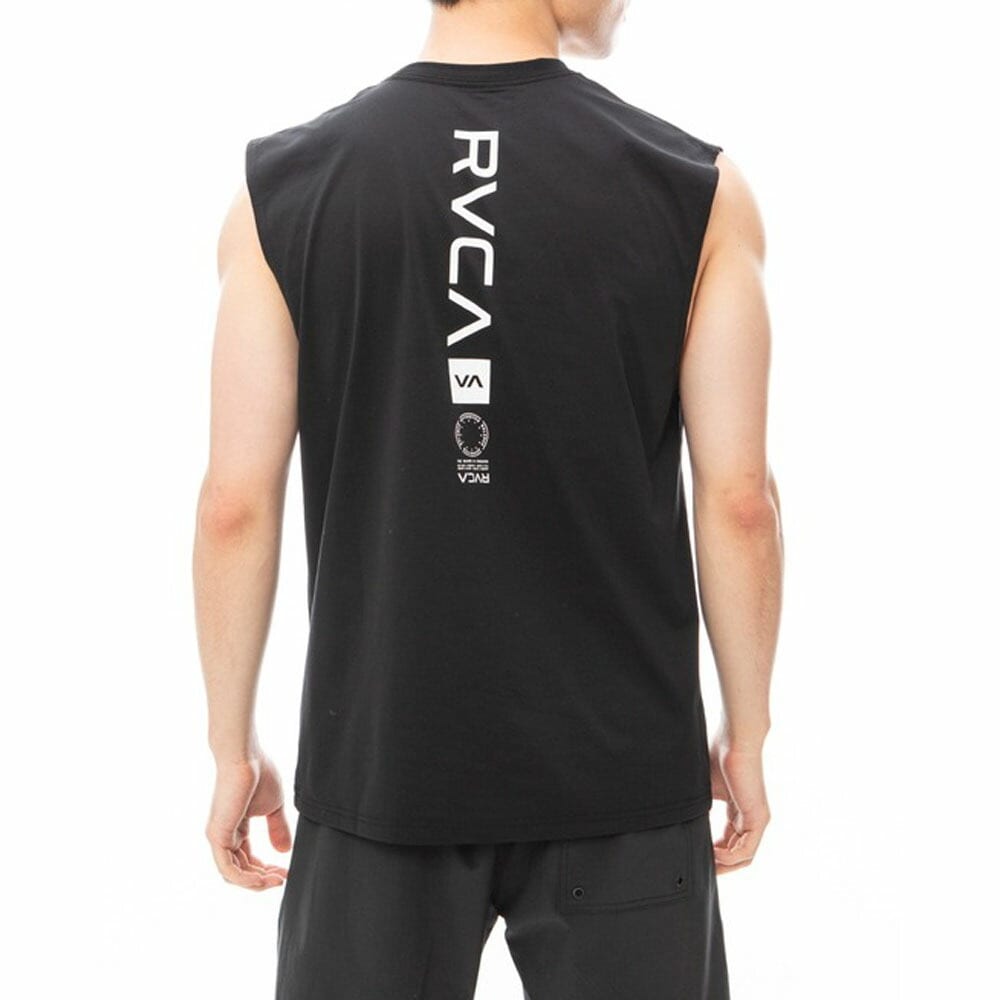 サイズＭ　黒/オレンジRVCA ラッシュガードVENT LS SURF3 RVCA（ルーカ）の「RVCA メンズ 【SURF TEE】 VENT LS SURF